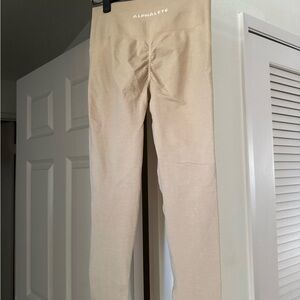 Alphalete Cream High-Waisted Leggings